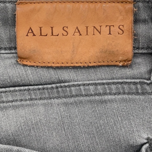 All Saints Mast Low Rise Skinny Fit Gray Jeans Size 29 - Picture 8 of 11